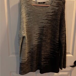NIC+ZOE Women's Gray and Black Sweater